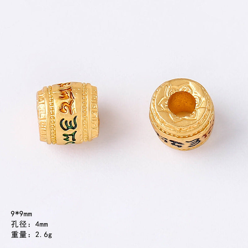 ZenHima Hand-painted Six-Word Mantra Bead Pendant – DIY Thangka Bracelet - ZENHIMA