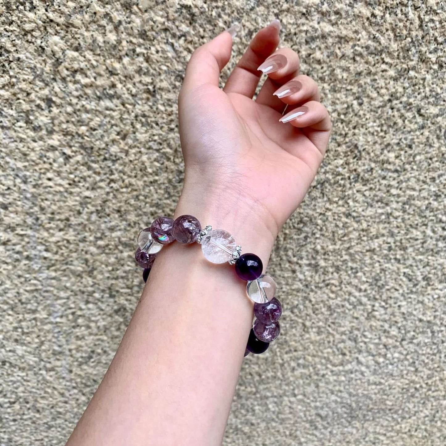 ZenHima Natural Amethyst Nine Purple Fire Bracelet - ZENHIMA