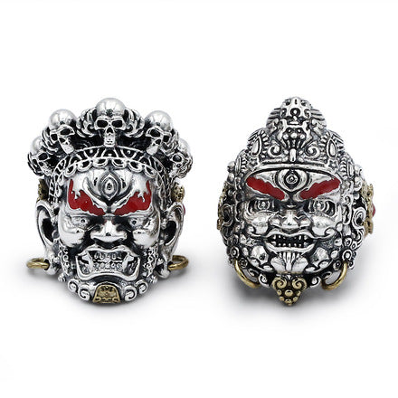 Classic Eagle Series Men’s Pendant in S925 Silver with Double Eagle, Gold Ring and Turquoise - ZENHIMA