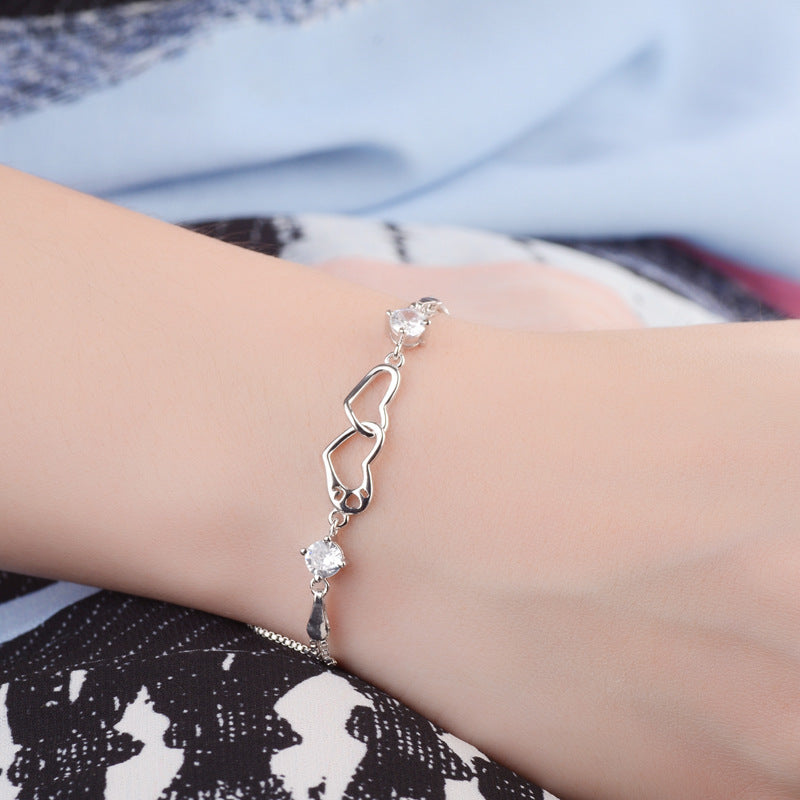 ZenHima Heart Amethyst Sterling Silver Bracelet - ZENHIMA