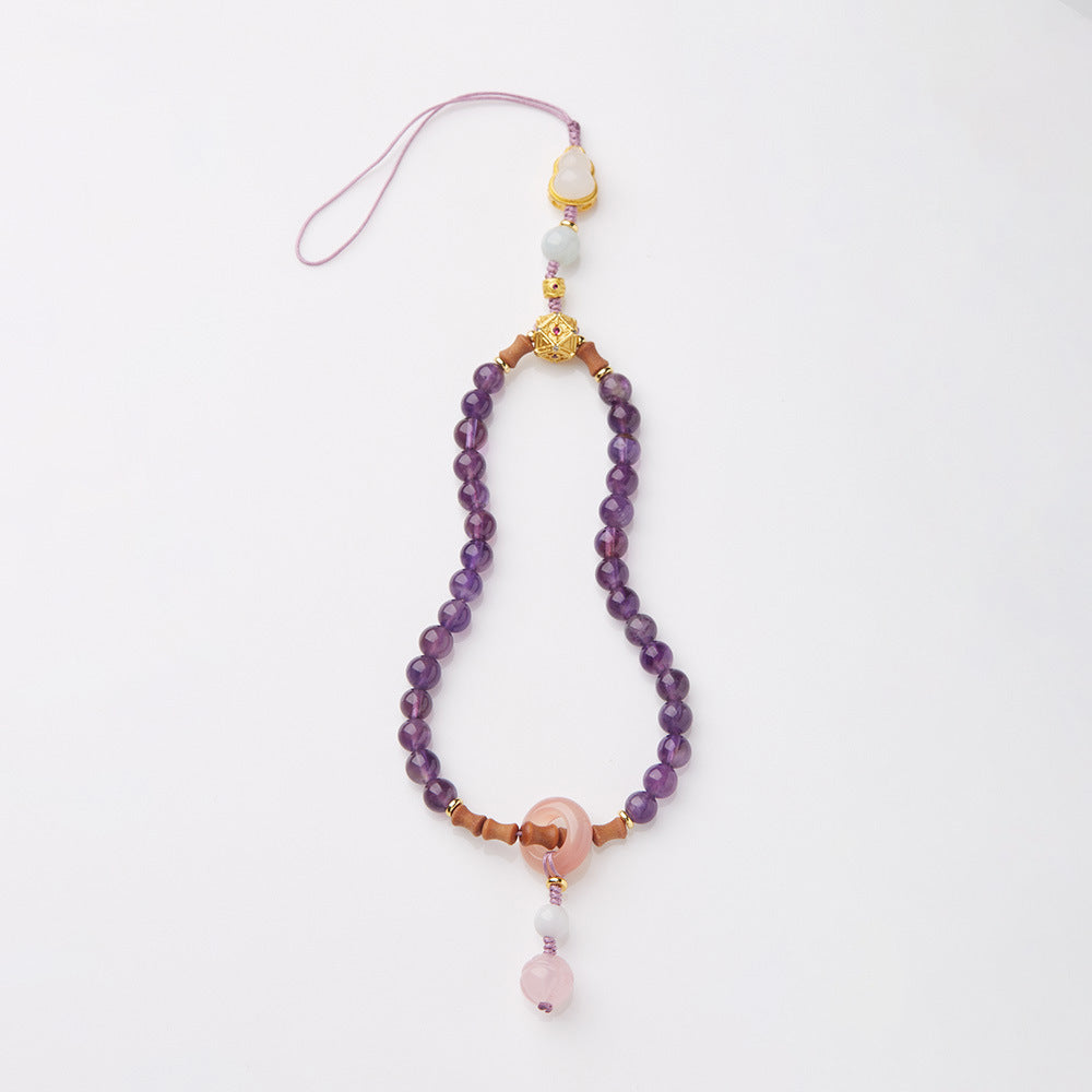 2025 Women’s Nine Purple Fire Bracelet – Natural Amethyst & Phantom Quartz Feng Shui Jewelry - ZENHIMA