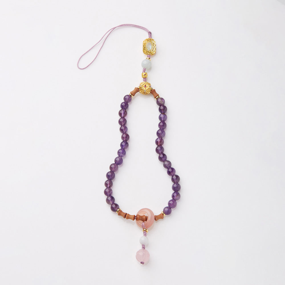 2025 Women’s Nine Purple Fire Bracelet – Natural Amethyst & Phantom Quartz Feng Shui Jewelry - ZENHIMA