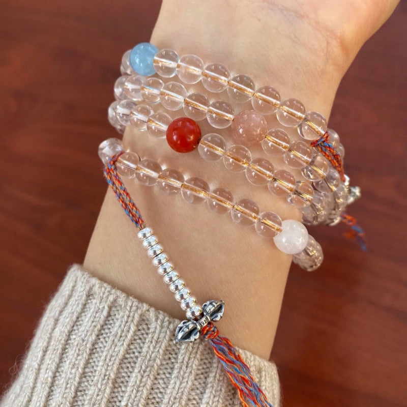ZenHima Natural White Crystal 108 Bead Mala Bracelet - ZENHIMA