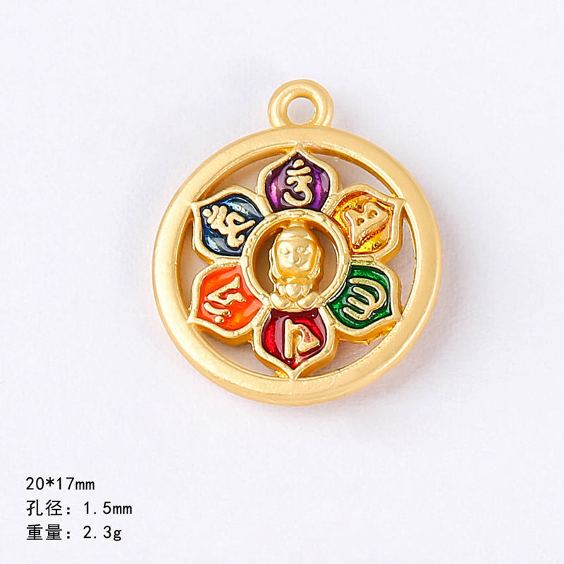 ZenHima Hand-painted Six-Word Mantra Bead Pendant – DIY Thangka Bracelet - ZENHIMA