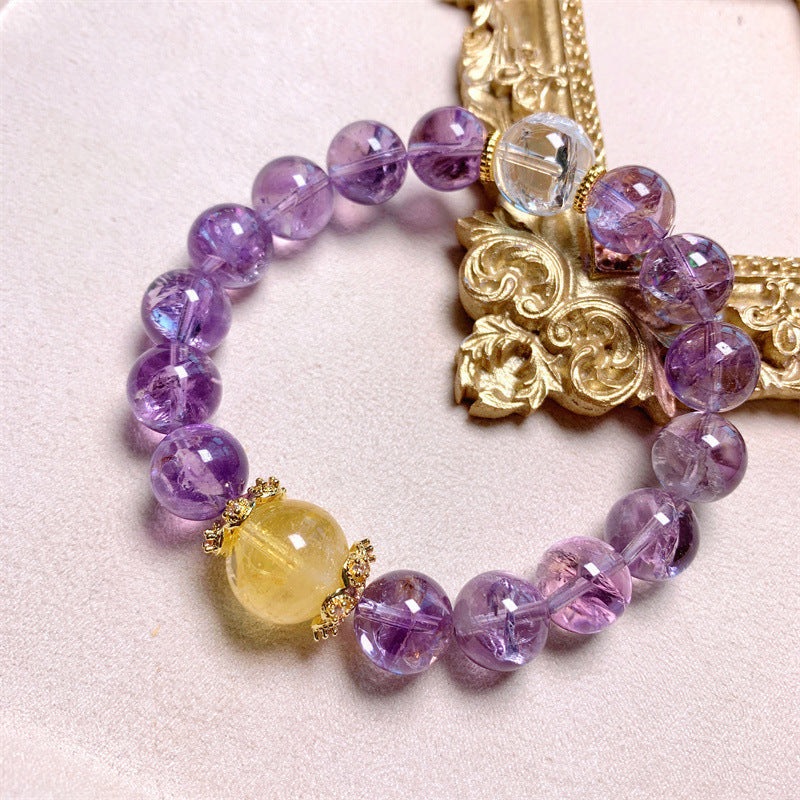 ZenHima Natural Amethyst Nine Purple Fire Bracelet - ZENHIMA