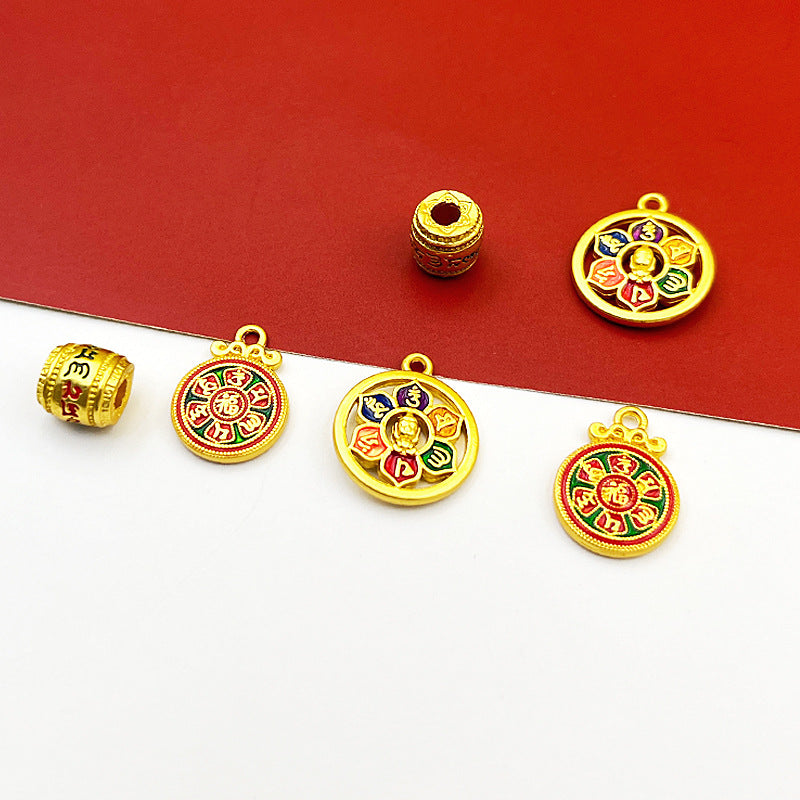 ZenHima Hand-painted Six-Word Mantra Bead Pendant – DIY Thangka Bracelet - ZENHIMA