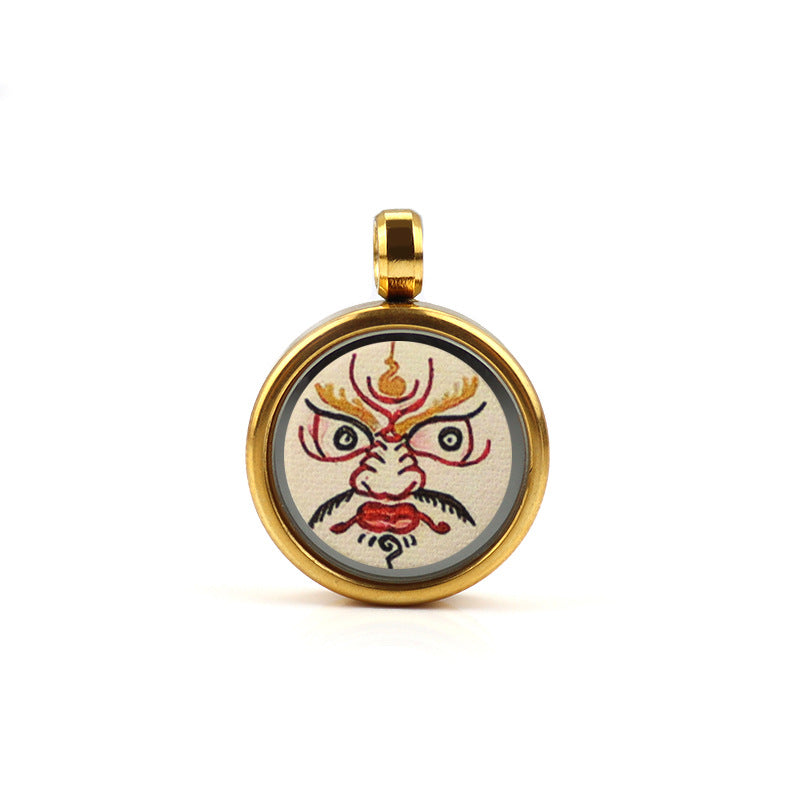 Tibetan Style 1.5cm Stainless Steel Mini Small Thangka - God of Wealth Thangka Gawu Box Pendant - ZENHIMA