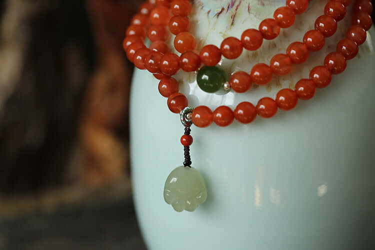 Nanhong Agate 6mm Cherry Red Multi-Layer Bracelet – Women’s 3-Turn Beaded Jewelry - ZENHIMA