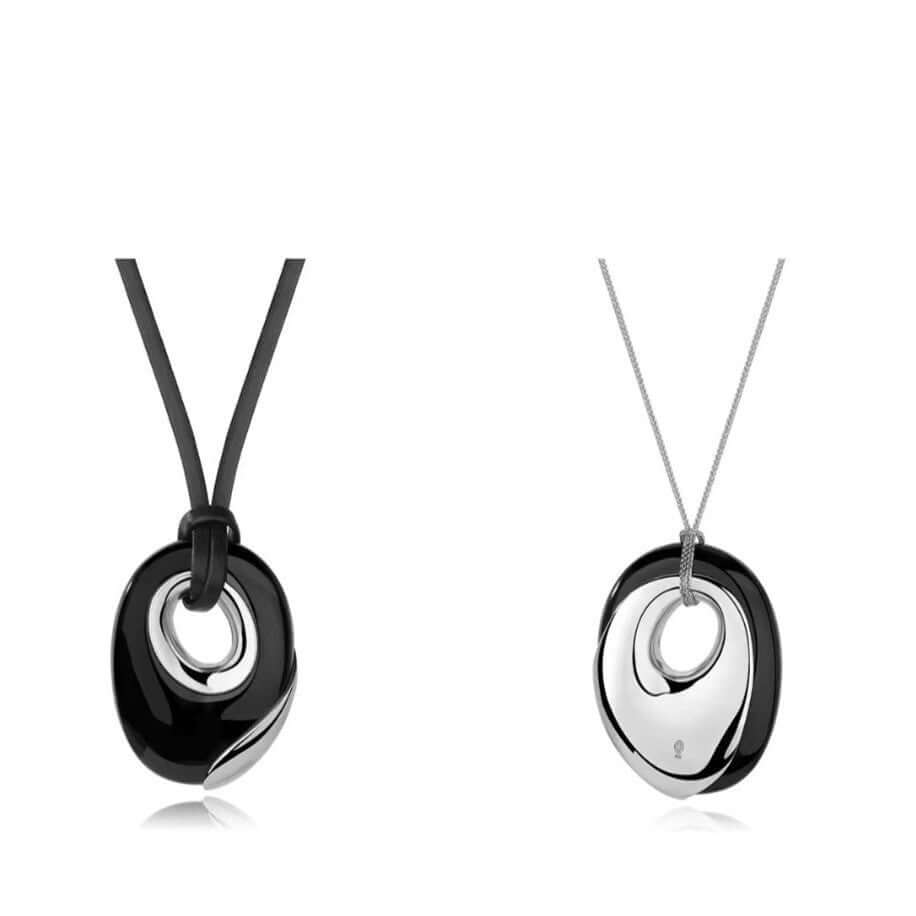 ZenHima Tibetan Black Obsidian Geometric Pendant Necklace – Spiritual Long Mala for Women - ZENHIMA