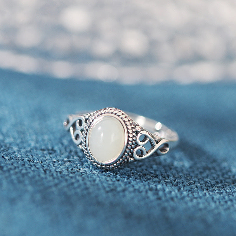 ZenHima 925 Sterling Silver Red Agate and Turquoise Adjustable Vintage Tibetan Ring - ZENHIMA