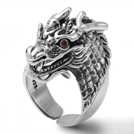 Classic Eagle Series Men’s Pendant in S925 Silver with Double Eagle, Gold Ring and Turquoise - ZENHIMA