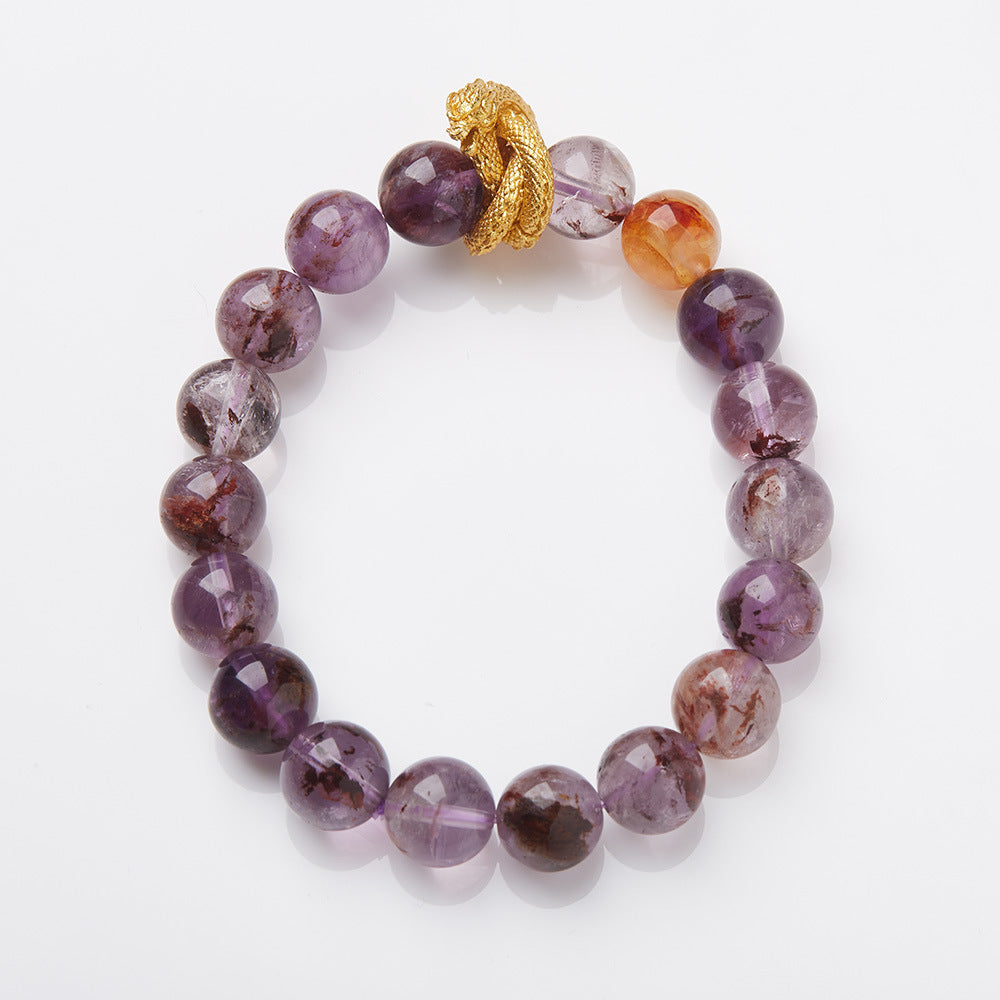 2025 Women’s Nine Purple Fire Bracelet – Natural Amethyst & Phantom Quartz Feng Shui Jewelry - ZENHIMA