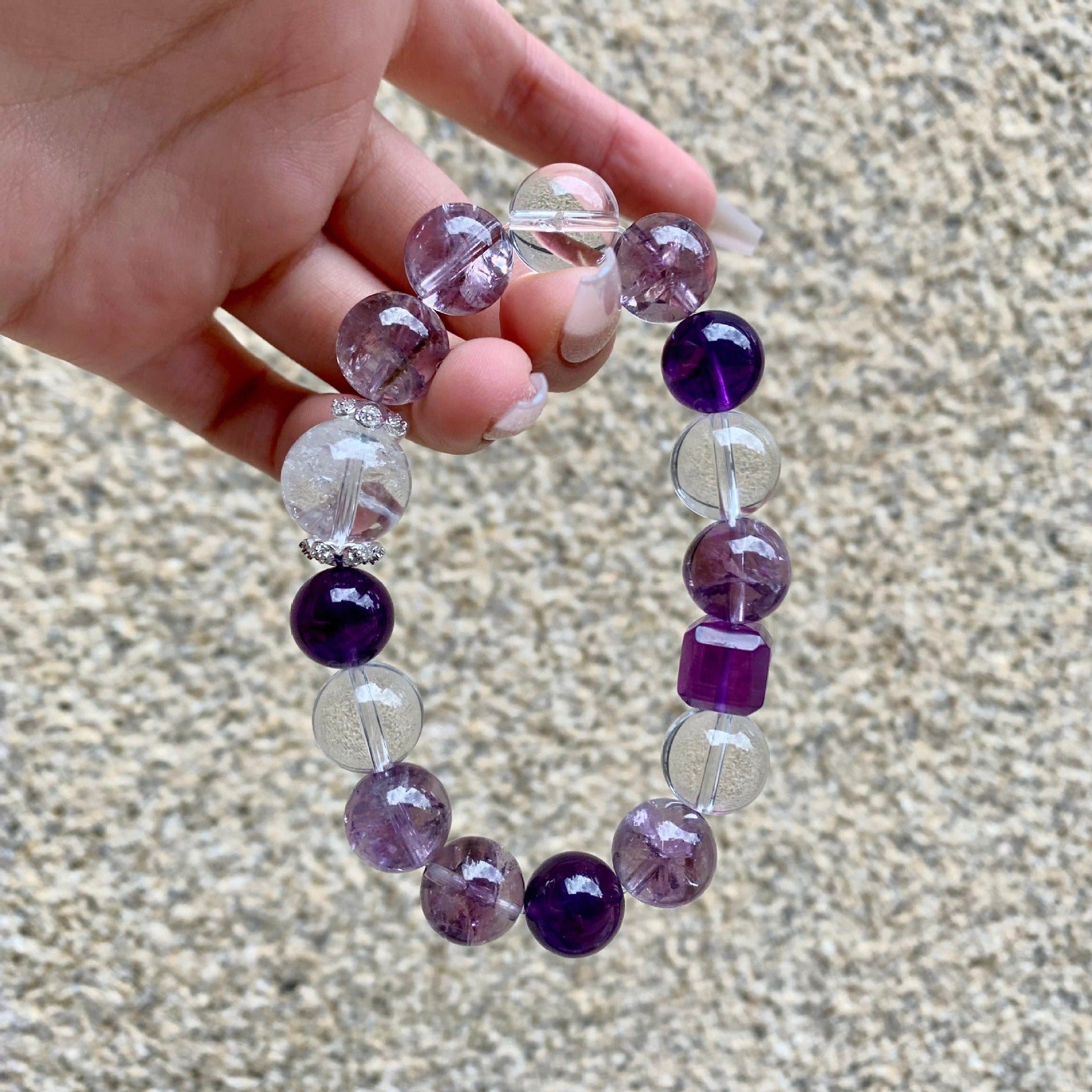 ZenHima Natural Amethyst Nine Purple Fire Bracelet - ZENHIMA