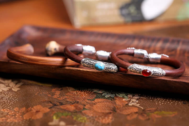 ZenHima Tibetan Handmade Seamless Chicken Blood Vine Bracelet and Ring - ZENHIMA