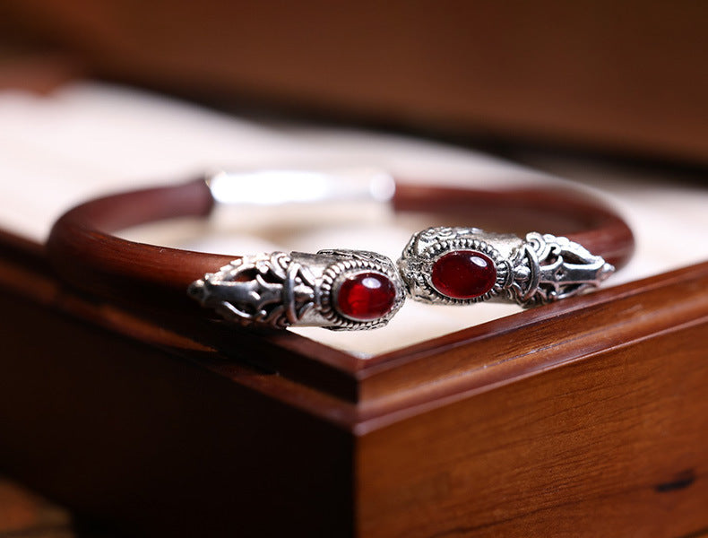 ZenHima Tibetan Handmade Seamless Chicken Blood Vine Bracelet and Ring - ZENHIMA