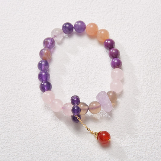 2025 Women’s Nine Purple Fire Bracelet – Natural Amethyst & Phantom Quartz Feng Shui Jewelry - ZENHIMA