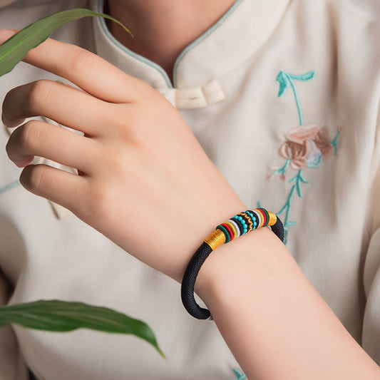 Handwoven Tibetan Nine-Strand Vajra Knot Red String Bracelet - ZENHIMA
