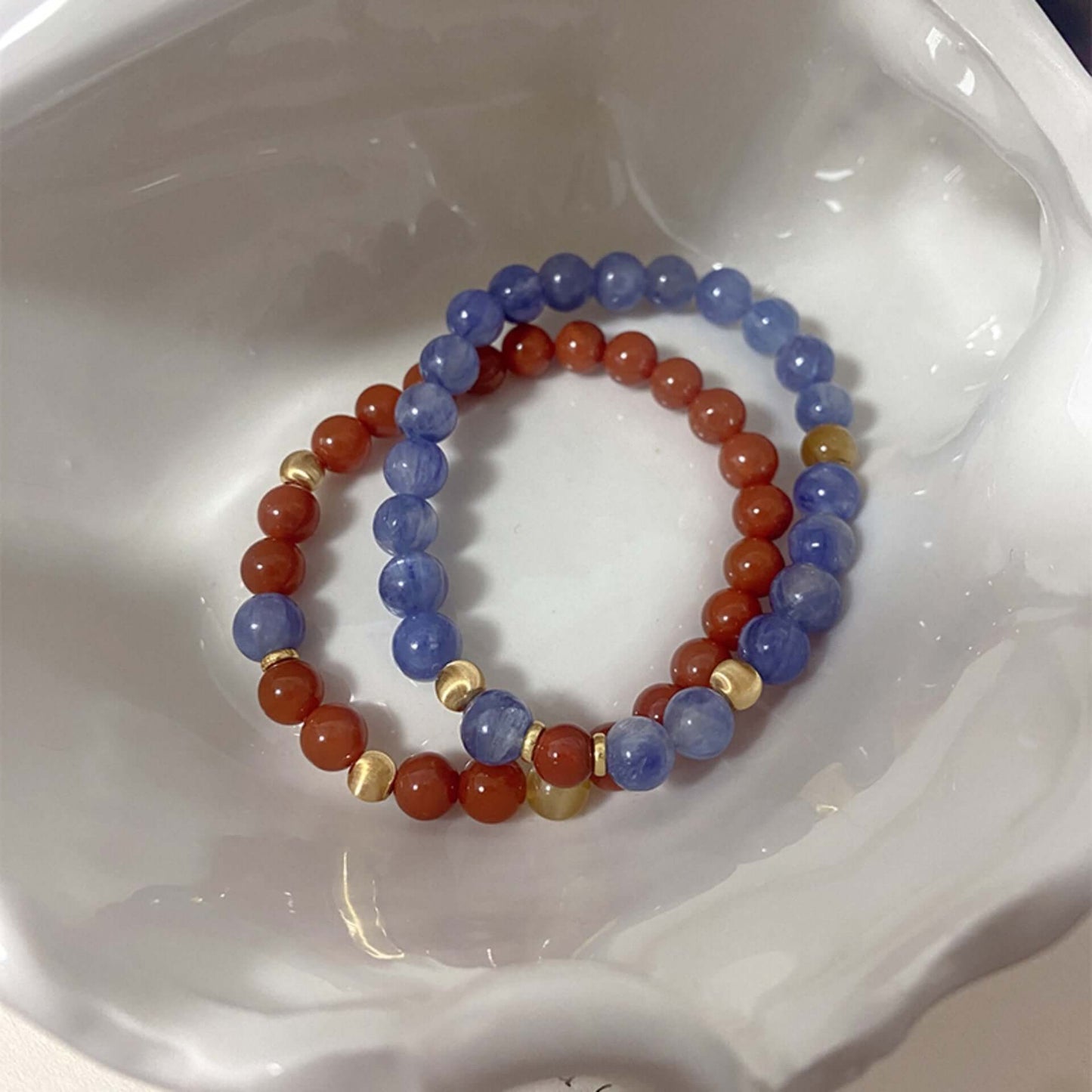 S925 Sterling Silver Bracelet with Nanhong Agate, Blue Crystal & Tiger Eye – Elegant Luxury Jewelry - ZENHIMA