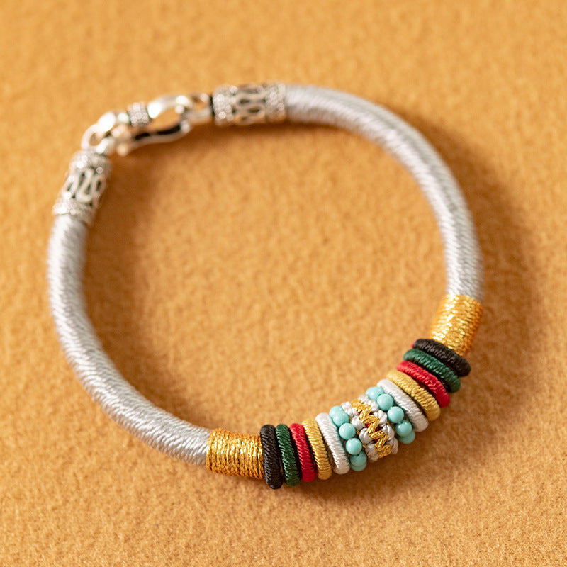 Handwoven Tibetan Nine-Strand Vajra Knot Red String Bracelet