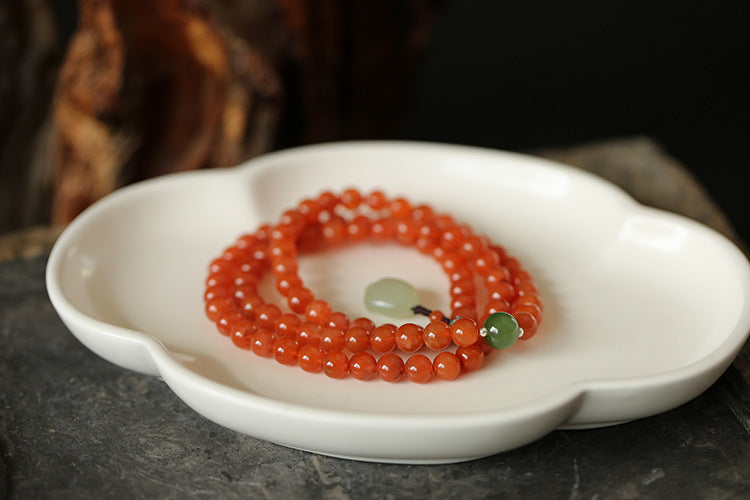 Nanhong Agate 6mm Cherry Red Multi-Layer Bracelet – Women’s 3-Turn Beaded Jewelry - ZENHIMA