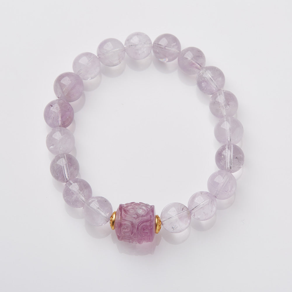 2025 Women’s Nine Purple Fire Bracelet – Natural Amethyst & Phantom Quartz Feng Shui Jewelry - ZENHIMA