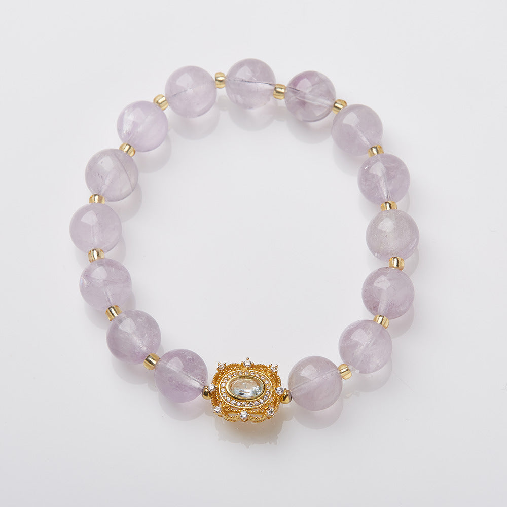 2025 Women’s Nine Purple Fire Bracelet – Natural Amethyst & Phantom Quartz Feng Shui Jewelry - ZENHIMA