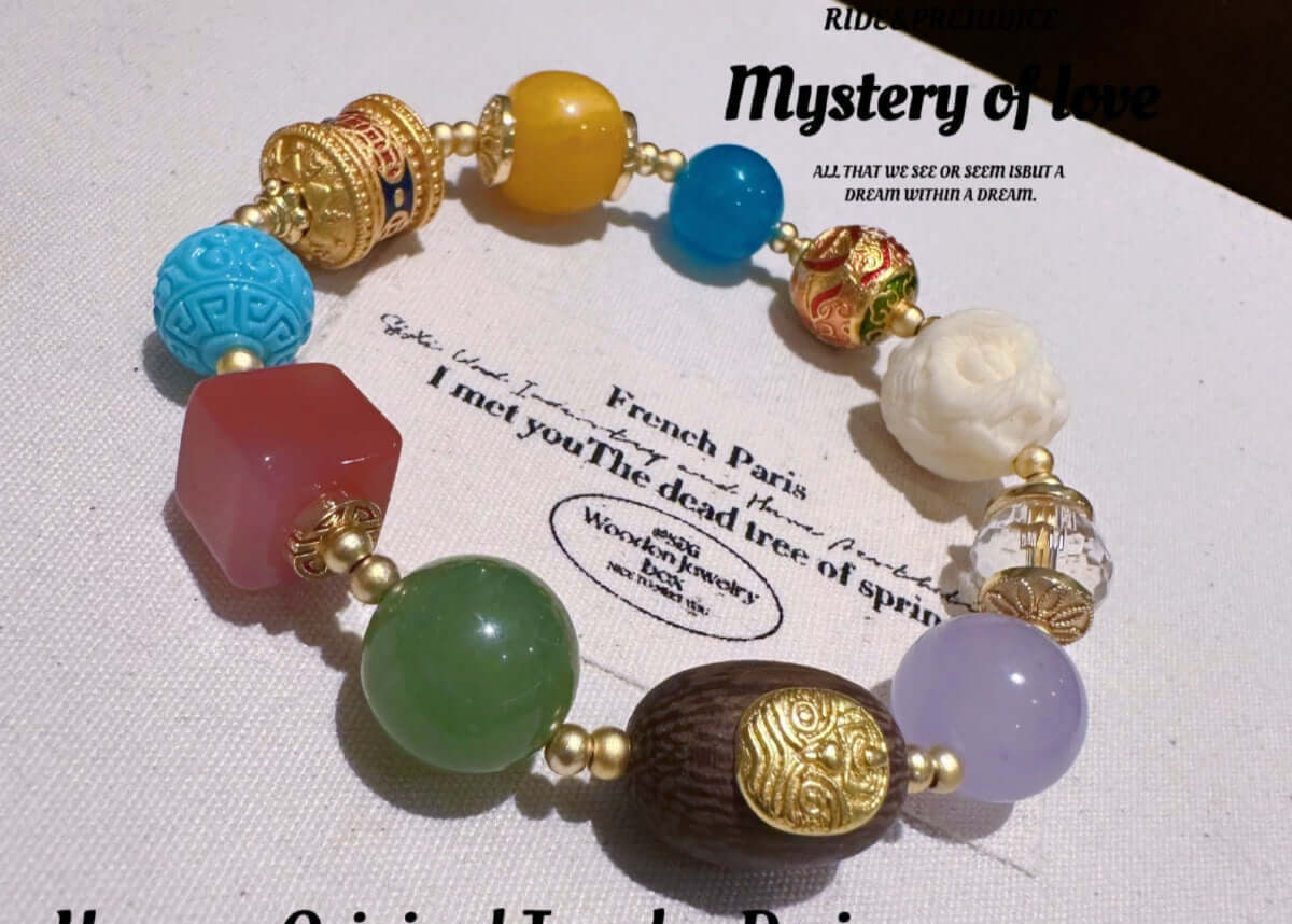 ZenHima Himalayan Bohemian Multi-Gemstone Agate Couple Bracelet - ZENHIMA