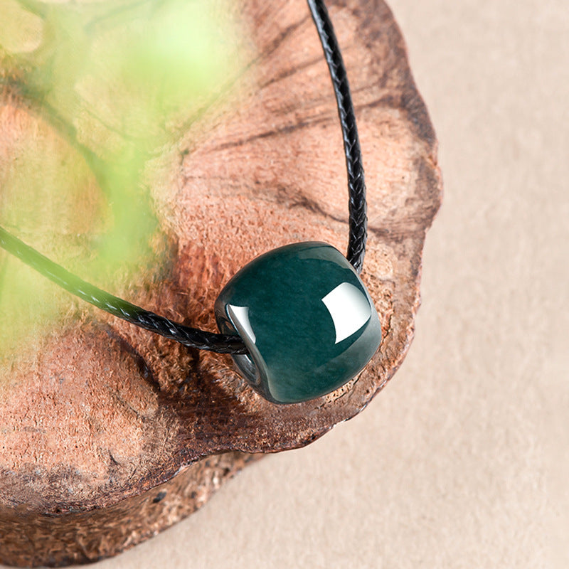 ZenHima Natural Deep Blue Jadeite Lu Lu Tong Pendant - ZENHIMA