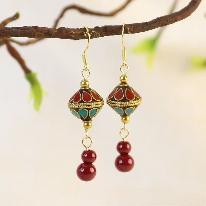 ZenHima Tibetan Nepalese Exotic Dharma-Sankha Earrings - ZENHIMA