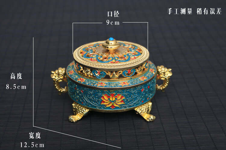 ZenHima Large Enamel Tibetan Incense Burner - ZENHIMA