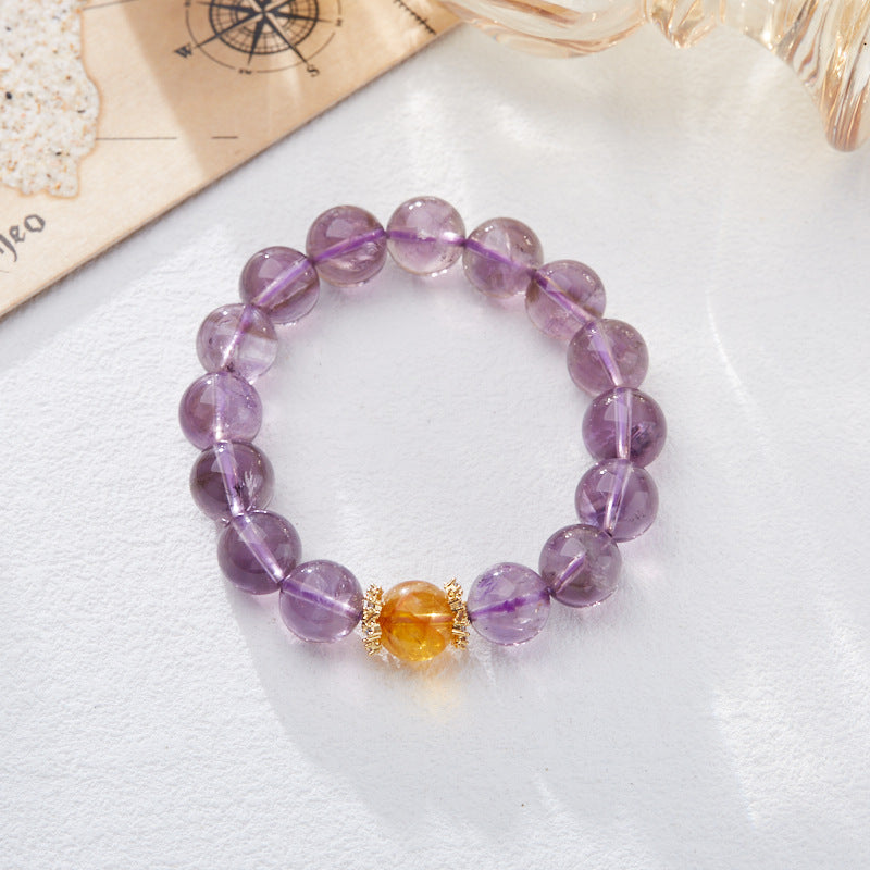 2025 Women’s Nine Purple Fire Bracelet – Natural Amethyst & Phantom Quartz Feng Shui Jewelry - ZENHIMA