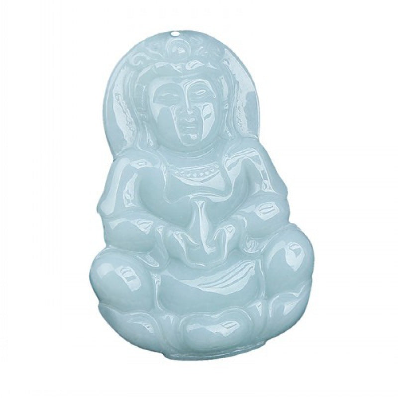 ZenHima Natural Jadeite Maitreya and Guanyin Buddha Necklace - ZENHIMA