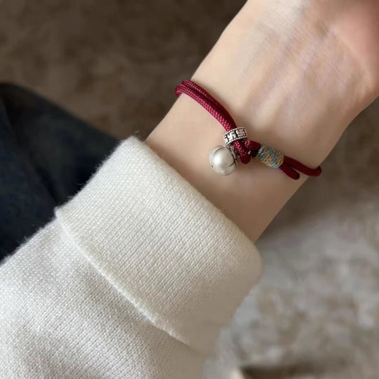 Adjustable 999 Sterling Silver Persimmon Blessing Red String Bracelet – Auspicious for Your Zodiac Year