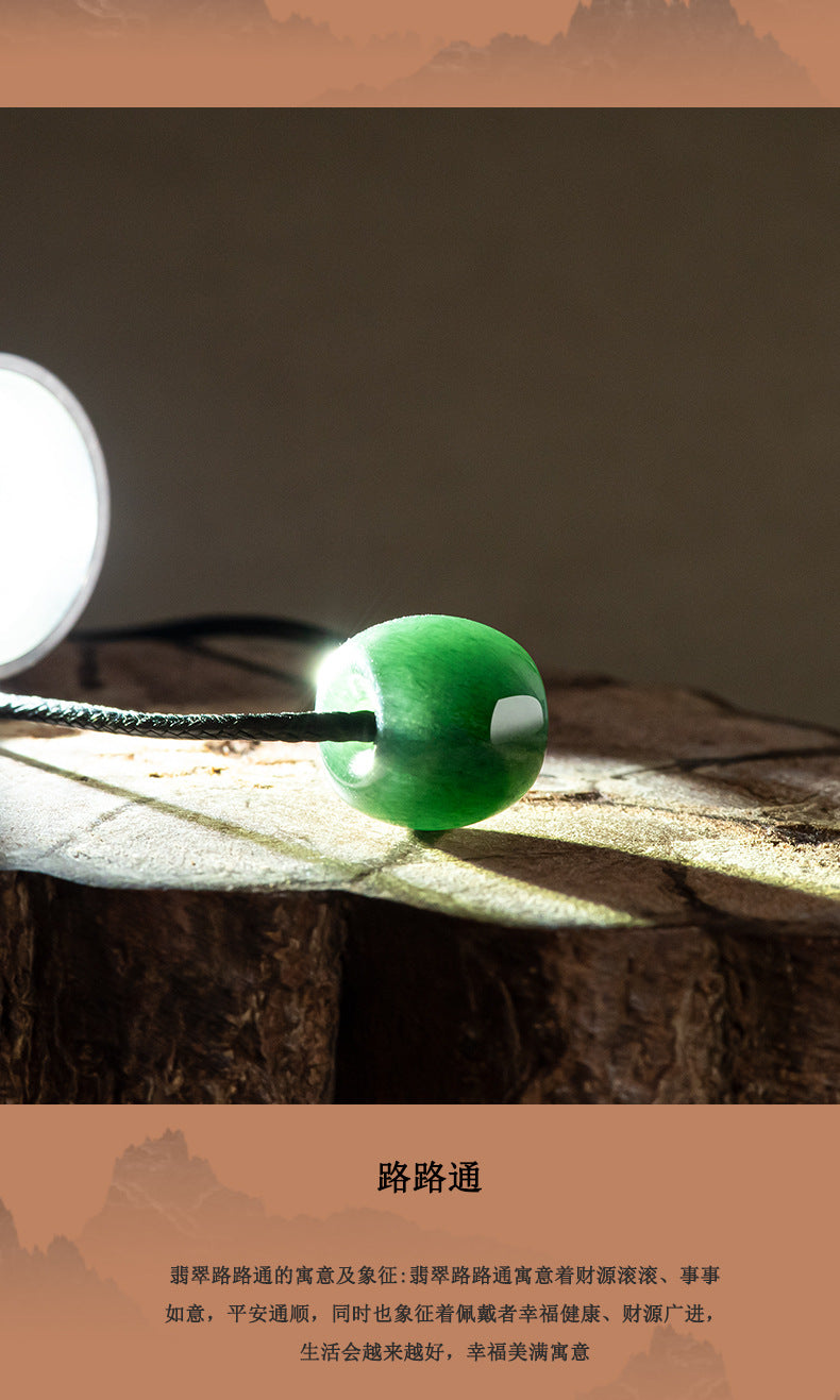 ZenHima Natural Deep Blue Jadeite Lu Lu Tong Pendant - ZENHIMA