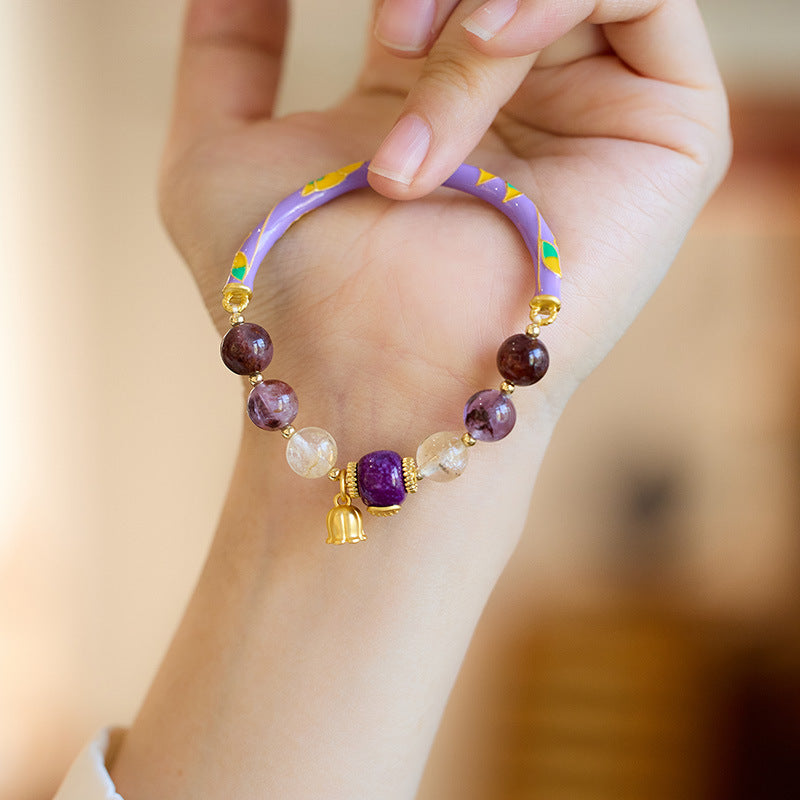 2025 Women’s Nine Purple Fire Bracelet – Natural Amethyst & Phantom Quartz Feng Shui Jewelry - ZENHIMA