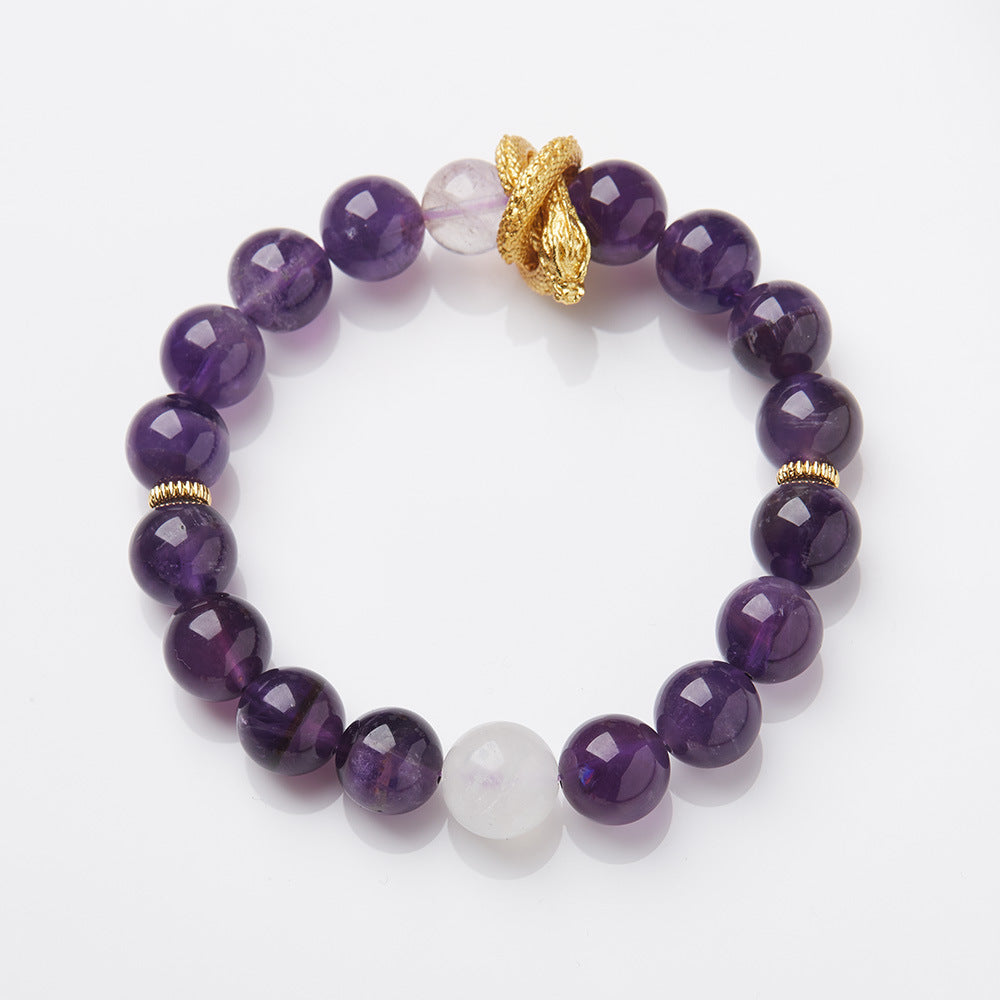 2025 Women’s Nine Purple Fire Bracelet – Natural Amethyst & Phantom Quartz Feng Shui Jewelry - ZENHIMA