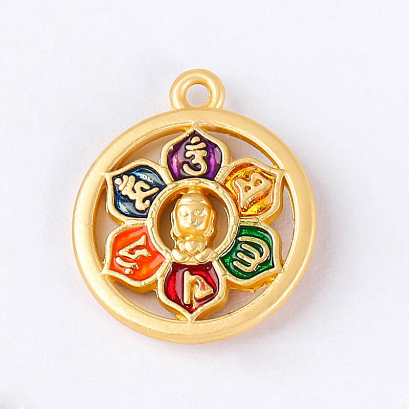 ZenHima Hand-painted Six-Word Mantra Bead Pendant – DIY Thangka Bracelet - ZENHIMA