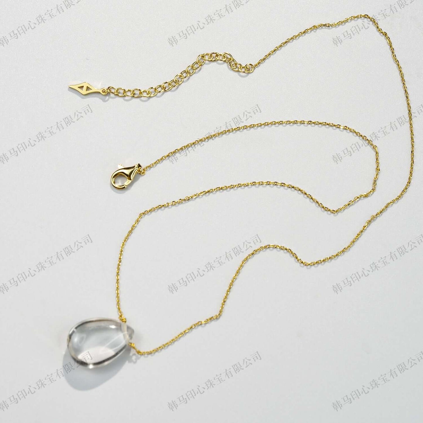 ZenHima S925 Silver Natural White Crystal Teardrop Pendant Necklace - ZENHIMA