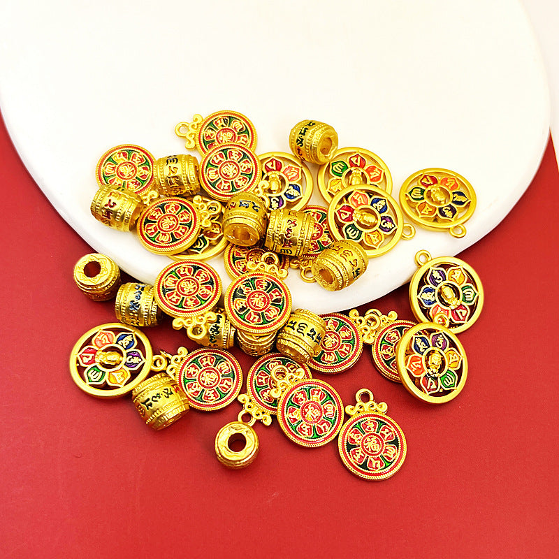 ZenHima Hand-painted Six-Word Mantra Bead Pendant – DIY Thangka Bracelet - ZENHIMA