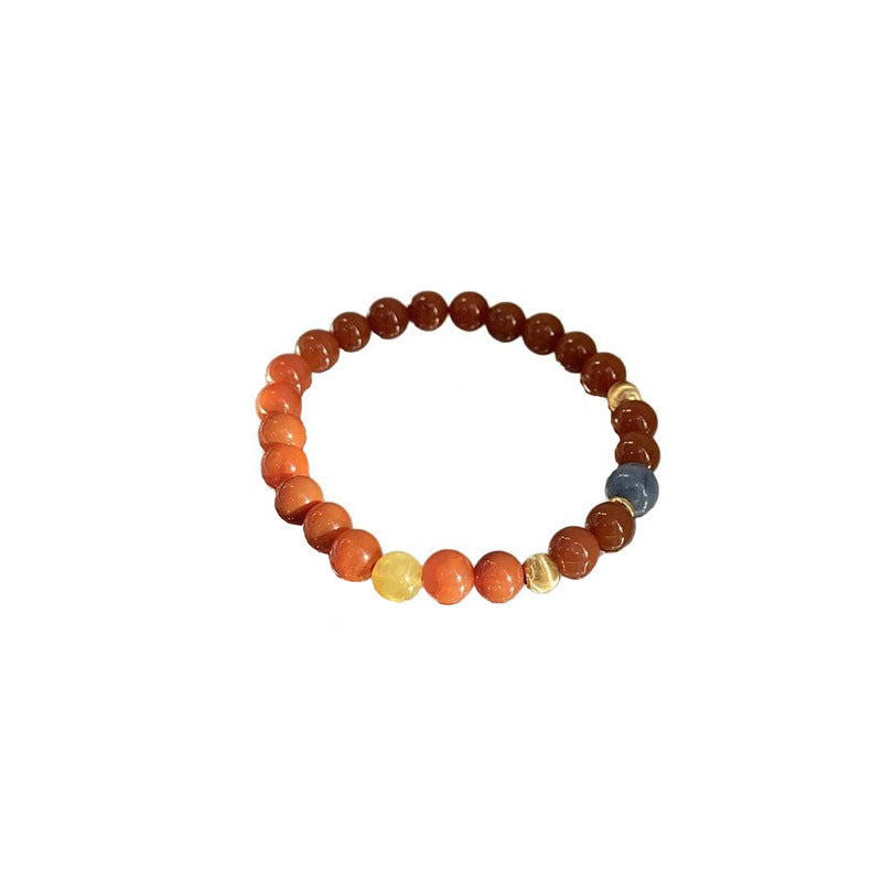 S925 Sterling Silver Bracelet with Nanhong Agate, Blue Crystal & Tiger Eye – Elegant Luxury Jewelry - ZENHIMA