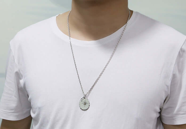 Classic Eagle Series Men’s Pendant in S925 Silver with Double Eagle, Gold Ring and Turquoise - ZENHIMA