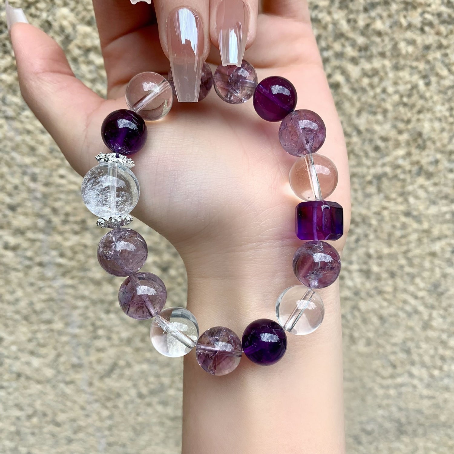 ZenHima Natural Amethyst Nine Purple Fire Bracelet - ZENHIMA