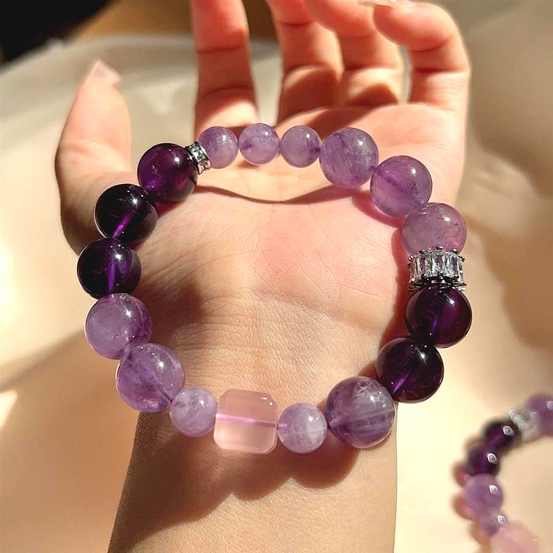 ZenHima Natural Amethyst Nine Purple Fire Bracelet - ZENHIMA