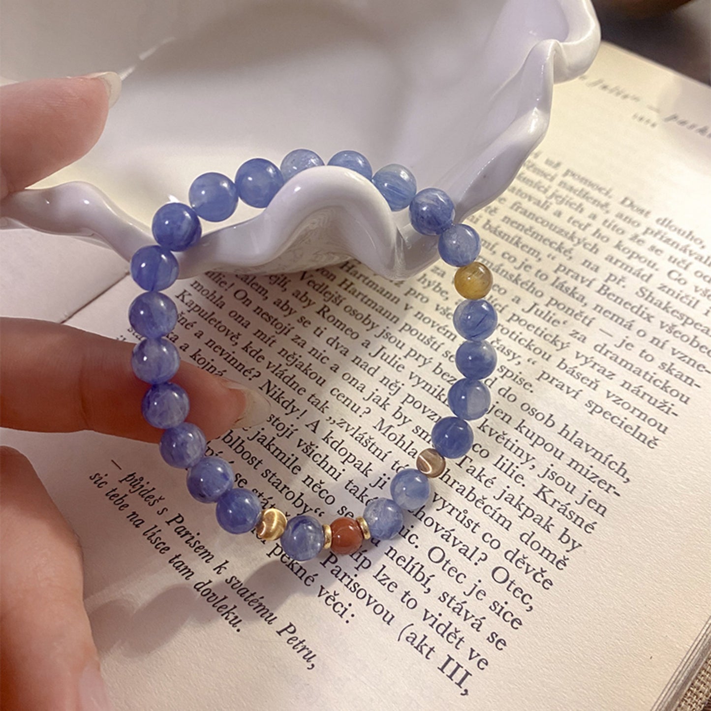 S925 Sterling Silver Bracelet with Nanhong Agate, Blue Crystal & Tiger Eye – Elegant Luxury Jewelry - ZENHIMA