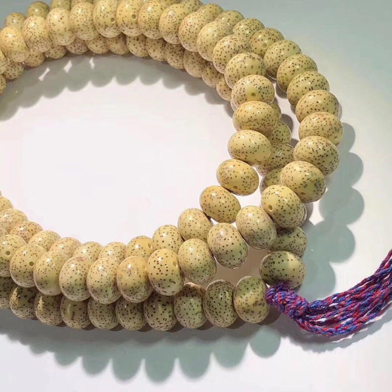 ZenHima Tibetan Natural Star Moon Bodhi 108 Golden Seed Apple-Shaped Buddhist Mala Beads - ZENHIMA