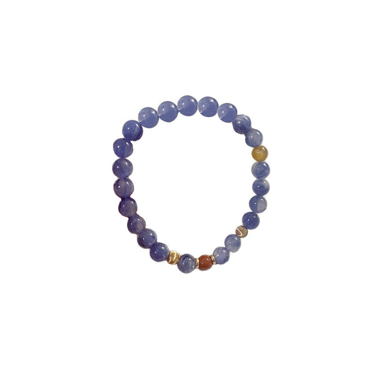 S925 Sterling Silver Bracelet with Nanhong Agate, Blue Crystal & Tiger Eye – Elegant Luxury Jewelry - ZENHIMA