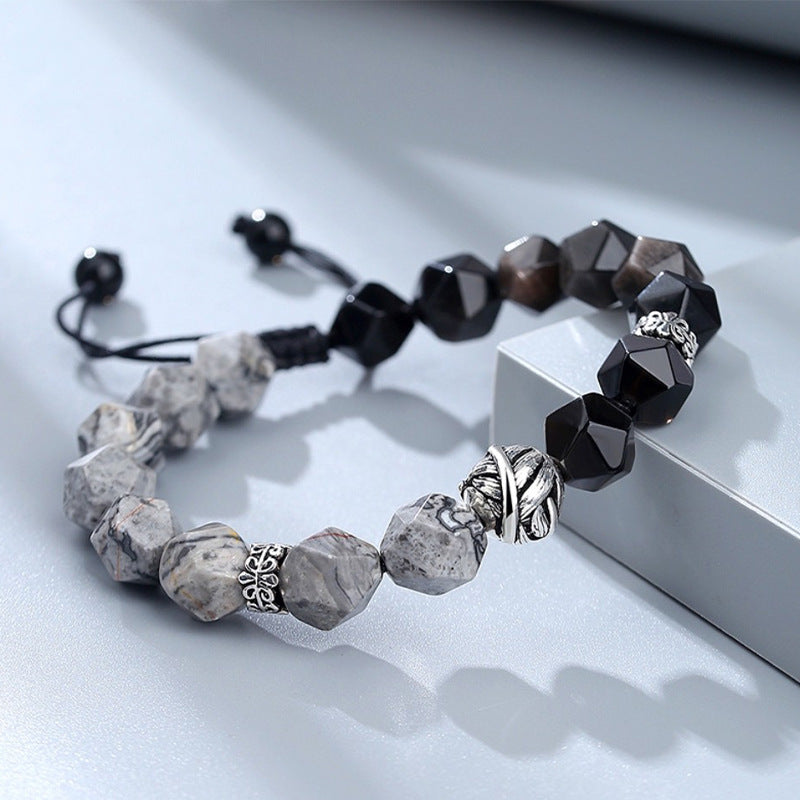ZenHima 925 Silver & Black Obsidian Meditation Mala Bracelet – Spiritual Unisex Jewelry - ZENHIMA