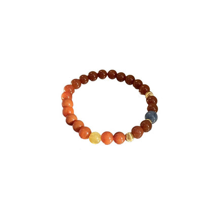 S925 Sterling Silver Bracelet with Nanhong Agate, Blue Crystal & Tiger Eye – Elegant Luxury Jewelry - ZENHIMA