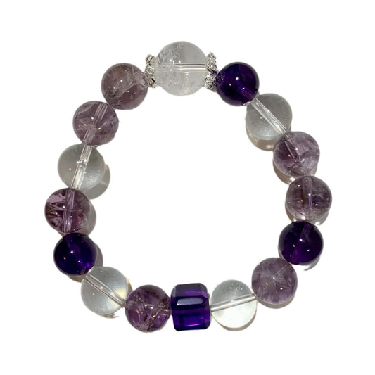 ZenHima Natural Amethyst Nine Purple Fire Bracelet - ZENHIMA