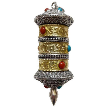 Handmade Tibetan Prayer Wheel Pendant Necklace Prayer Wheel Car Hanging Ornament